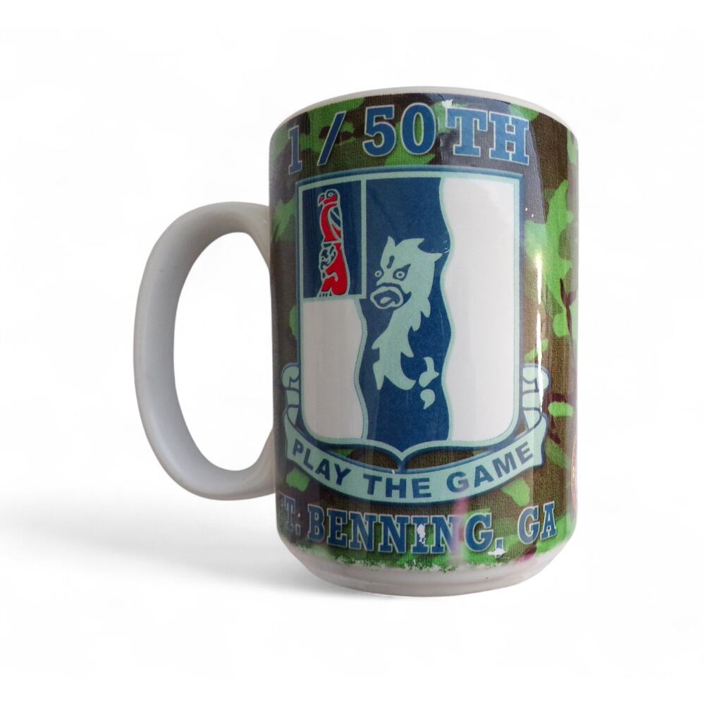 Fort Benning Army Mug 1/50th "Play The Game" Large D Handle Cuppa Ceramic